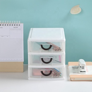 Stackable Desktop Organizer with Clear <strong>Drawers</strong> 5-Tier <strong>Plastic</strong> <strong>Storage</strong> <strong>Unit</strong> for Home Office Desk Stationery Accessories Supplies - Product Image 4