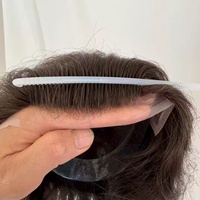 Zyron Hair Wholesale - Prótesis Capilar para Hombre, 100% Cabello Humano Virgen, Sistema de Parche de Cabello Remy PU con Piel Fina, Toupee para Hombres