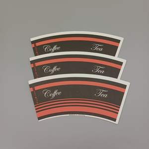 Matière première pour gobelets en papier de pâte de bois, jetables, avec logo personnalisé, pour boissons chaudes et café, en forme de fan - Product Image 2