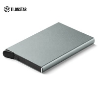 Dompet Kartu Kredit Kustom, Ringkas, Ringan, Berbahan Aluminium, Sistem Pop Up
