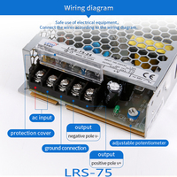 Alimentation à découpage LEYU LRS-75 75W à sortie unique 110V-220V vers 12V/24V/48V, transformateur encastré pour machine d'automatisation