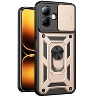Étui de protection antichoc en PC rigide avec fenêtre coulissante pour caméra et support anneau pour Infinix Smart 20 4G Hot 70