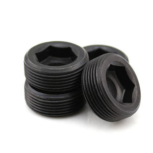 Tornillos de Bloqueo de Buena Calidad <span class=keywords><strong>DIN</strong></span> <span class=keywords><strong>906</strong></span>, Tornillo de Cabeza Hexagonal para Plástico, Tapones de Tornillo de Cabeza Hexagonal de 1/8-28 con Collar, Tapón Enrasado - Product Image 1