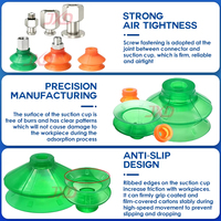 Ventouse à soufflet JXD SPB1-10 (Diamètre extérieur 10 mm) - Ventouses à soufflet 1.5 avec plaquettes en NBR et caoutchouc silicone pour pinces robotiques et automatisation