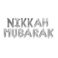 Nikkah Mubarak Party Supplies Ramadan et Eid Mubarak Ballons en aluminium Bannière Décoration Ensemble pour la fête des pères Autres célébrations