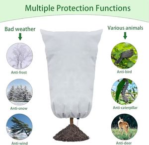 Housses de protection hivernale pour plantes d'extérieur, réutilisables, en PP non tissé, 3 ans de durée de vie, avec cordon de serrage et fermeture éclair - Product Image 3