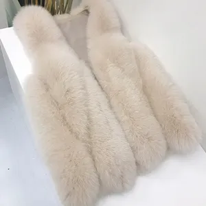 Factory Customized Luxurious Arrivals Genuine Animal Fur Wholeskin Winter Natural Fox Fur Coat Jacket Vest For Women