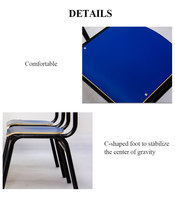 Chaise et table universitaires modernes en métal, ensemble empilable 4 places pour événements scolaires et zones de restauration temporaires