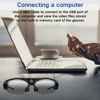 Caméra sportive WiFi 2MP 1080p, lunettes de soleil avec carte MicroSD, UV400, caméra vidéo portable mains libres pour le cyclisme et les sports de plein air