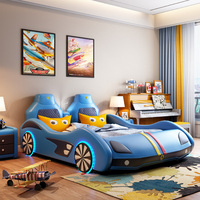 Neues Design King-Size Rennwagen-Kinderbett Kinderzimmermöbel ABS-Kunststoff Sport-Rennwagenbett mit Beleuchtung