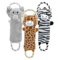 Jouet pour chien en peluche avec anneau de traction en corde de coton, couineur, pour la lutte de traction et le nettoyage des dents, durable, à mâcher et à jouer, vente en gros, usine OEM personnalisée
