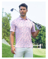 Kaos Golf Lengan Pendek Pria Gaya Hawaii Kasual, Bahan Polyester, Bernapas, Menyerap Keringat, Dapat Dicuci Mesin