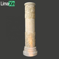 Columna de travertino beige decorativa para interiores toscanos de lujo personalizada