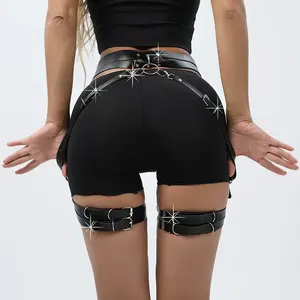 Sexy Bauch-Taillenkette Gürtel Leder-Körper-Harness Bein-Strumpfband-Kette Oberschenkel-Körperschmuck Accessoires für Frauen - Product Image 2
