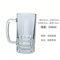 Mug à bière en verre à double paroi résistant à la chaleur au design contemporain avec poignée et couvercles pour cadeaux d'affaires