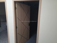 Puerta de Entrada Doble de Seguridad para Villa, Moderna, de Madera Sólida, con Cerradura Inteligente y Aislamiento Acústico