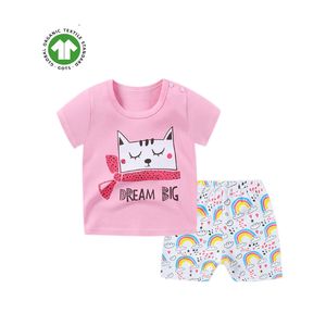 Pantalon court à manches courtes pour garçons et filles, ensemble de 2 pièces en coton imprimé, <span class=keywords><strong>pyjama</strong></span> pour enfants à bas prix pour vêtements de maison - Product Image 4