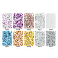 Feuilles acryliques en plastique PMMA de 3 mm d'épaisseur, à paillettes irrégulières scintillantes, double face, pour découpe laser
