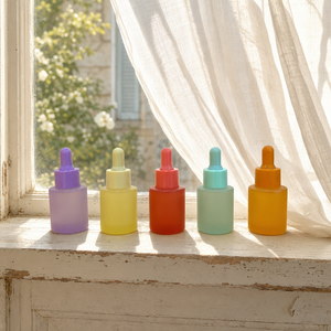 Bouteilles compte-gouttes en verre dépoli vides, prix usine, 20 ml, 30 ml, couleur macaron, contenants cosmétiques pour sérum de soin de la peau - Product Image 5