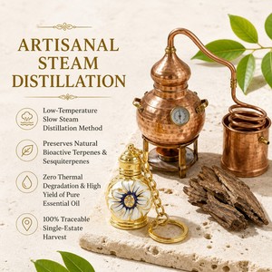 100% Reines Agarholz Oud Attar Öl 3ml Alkoholfrei Natürlicher Extrakt Holziges Orientalisches Aroma Mit Blumigem Schlüsselanhänger-Fläschchen - Product Image 3