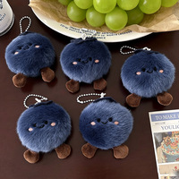 Gantungan Kunci Boneka Blueberry Lucu, Aksesoris Tas Pembawa Keberuntungan, Mainan Boneka Buah Lembut, Gantungan Kunci Blueberry Multifungsi untuk Tas Tangan & Ransel Wanita