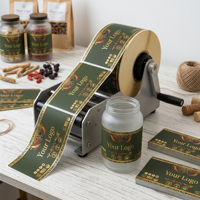 Rouleau d'autocollants en vinyle écologiques résistants aux UV et imperméables, étiquettes d'emballage personnalisées imprimées pour les bouteilles alimentaires