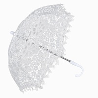 Parapluie en dentelle blanche pour enfants, filles, mariage, danse, accessoires de photographie, design pastoral, parapluie métallique populaire pour mariage