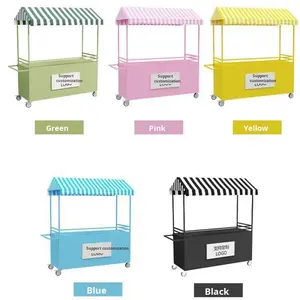 Chariot de fleurs en fer forgé à la mode camion de nourriture extérieur mobile pour les marchés de nuit centres commerciaux et étals de rue pour les usines de collations - Product Image 2