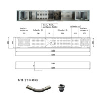 Évier de bar artisanal en acier inoxydable 304, égouttoir à vaisselle multi-compartiments de 120 cm avec plateau grillagé multifonctionnel