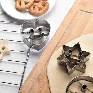 Molde de rosto de biscoito com design personalizado, molde de biscoito com cozimento personalizado, natal, sorridente