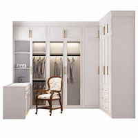 Armoire BOWEIYA de style français, luxueuse, laquée, de la plinthe au plafond, 3 tiroirs, 5 étagères, moderne, sur mesure, en bois massif, pour chambre à coucher