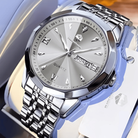 NOVETHERA – montre-bracelet originale pour hommes, mouvement à Quartz, étanche, bracelet en acier inoxydable, affichage lumineux du double calendrier, 9998