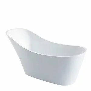 Moderno in bianco opaco retro a parete in acrilico freestanding bagno stand alone vasca da bagno per adulti