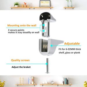 Chất lượng cao Hợp kim kẽm kẹp phù hợp có thể điều chỉnh kệ kính hỗ trợ chủ Bracket - Product Image 3