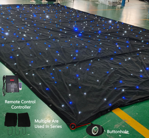 Rideau de scène LED matriciel en tissu étoilé, toile de fond RVBW en PVC pour événements hôteliers et fêtes, mode de contrôle DMX512 3*6 - Product Image 6
