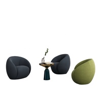 Keno Design Canapé de bureau italien Tissu coloré Loisirs sans jambes Fauteuil de coin pour une place