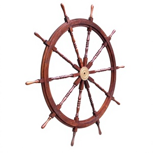 Large Size Nautical Decorative Wooden <b>Ship</b> <b>Wheel</b> with Handles Wooden Polish Finishes - Product Image 1