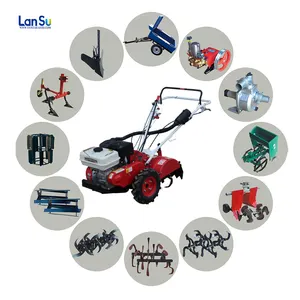 Lansu china mini cultivador rotativo, cultivador de mão tillers power tiller