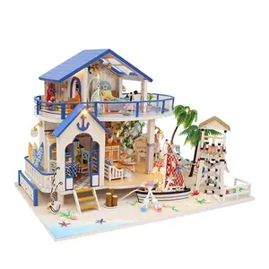Heldere Miniatuur Poppenhuis Mini Poppenhuis Voor Jonge Mensen Met Decoratie Seaside Miniatuur-Huizen