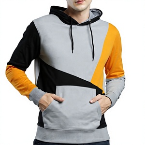 เสื้อฮู้ดผู้ชายลายพิมพ์แบบกำหนดเอง หลายสี ตัดต่อผ้าหลายส่วน ผ้าฝ้าย 100% ระบายอากาศได้ดี สไตล์ลำลอง สตรีทแวร์ เสื้อฮู้ดฤดูหนาว - Product Image 1