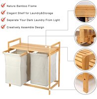 Buanderie séparée panier est facile à transporter et à assembler unique panier à linge en bambou