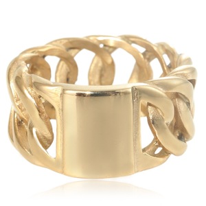 Yunnique Anillo de cadena hueca dorada para hombre, diseño geométrico, estilo punk, joyería de moda, regalo - Product Image 4