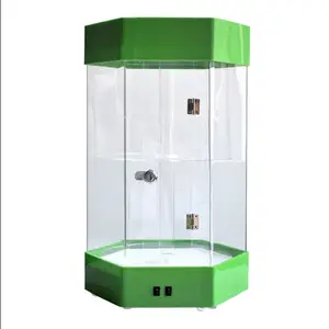 Factory custom made electric rotating acrylic display cabinet with lockable door for jewelry,watch advertising display