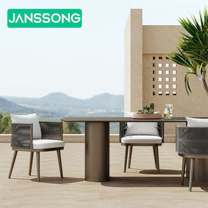 आउटडोर डाइनिंग टेबल और कुर्सी सेट मेटल आउटडोर कुर्सी और टेबल होटल विला गार्डन सेट रेवो एल्यूमीनियम आउटडोर फर्नीचर - Product Image 3