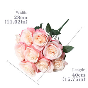 Jardin de roses en soie réaliste avec 9 roses artificielles - Fleurs de style naturel faites à la main pour les décorations de mariage et de la fête des mères - Product Image 2
