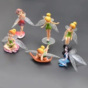 Romantische Fairy Angels Bruid Bruidegom Verjaardag Pvc/Resin Cake Topper Baby Shower