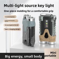 Mini lampe torche LED IP65 avec porte-clés, rechargeable par USB-Type-C, protection contre les surcharges de batterie, ultra-légère, portée du faisceau de plus de 500 m