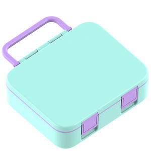 2024 Новое поступление, переносная коробка для завтрака с <span class=keywords><strong>3</strong></span> отсеками, герметичный контейнер для еды, Детская коробка для бенто с чашкой для соуса - Product Image 3