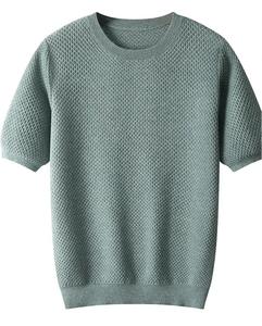 Suéter de Punto Personalizado para Hombre, Jersey de Lana Pura, Camiseta Casual de Manga Corta, Suéter Pullover, Fabricante de Suéteres de Punto para Hombre - Product Image 3