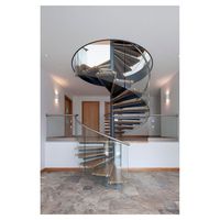 Escalier en colimaçon anti-rouille avec garde-corps en câble brossé, escaliers modulaires économiques pour usage résidentiel